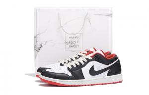 Jordan Баскетбольные кроссовки Air 1 с низким верхом, износостойкие, антискользящие, мужские, черно-белые