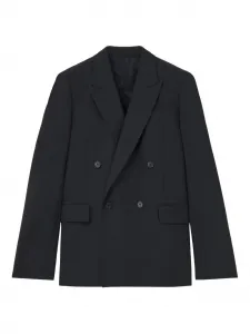 Двубортный пиджак с цепочкой Alexander McQueen, черный