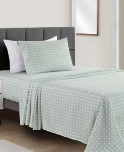 Комплект постельного белья из микрофибры с принтом, 3 предмета, размер Twin (односпальный), легко моющийся Macy's, цвет sage interlocking