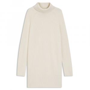 Платье-свитер с водолазкой из натуральной шерсти и кашемира Boss, белый