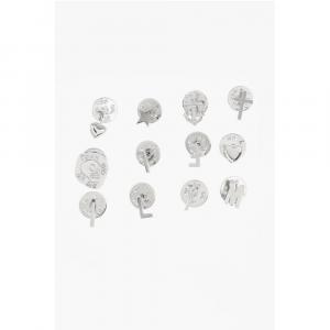 Набор из 12 металлических булавок серебристого цвета Dsquared2, серебряный