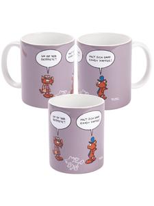 Кружка Ральфа Рута "Кошки" - Где мертвый? Кофейная кружка 320 мл, серая. Ralph Ruthe