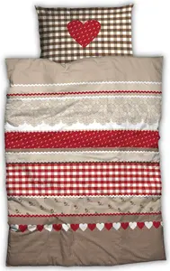 Постельное белье CASATEX в стиле кантри, красно-коричневое, хлопковый перкаль, 200 см x 200 см