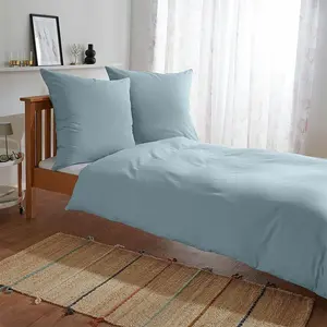 Постельное белье Dream Sleep Uni Fine Flannel 155x200 см + 80x80 см, светло-голубое Traumschlaf