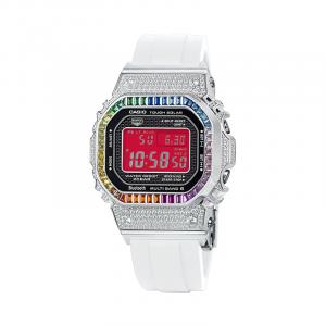 Часы Casio G-Shock Full Metal GMW-B5000 Series, смола, арт. GMW-B5000D-1, слоновая кость/радужный