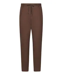 Коричневые брюки с эластичным поясом и шнурком. Franzese Collection, коричневый