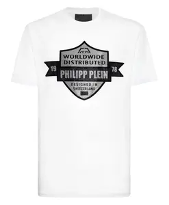 Футболка с круглым вырезом и гербом PP Philipp Plein, белый