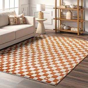Ковер Dominique Abstract Checkered Fringe Area Rug nuLOOM, 305x396 см, орех