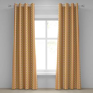 Штора Abakuhaus Retro Waves 2er-Set, полиэстер - желтый/оранжевый - высота: 245 см