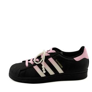 Adidas Originals SUPERSTAR противоскользящие износостойкие низкие кроссовки для скейтбординга унисекс, черные, розовые