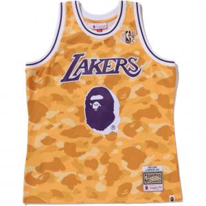 Джерси баскетбольная Mitchell & Ness X NBA Collaboration Los Angeles Lakers FW25 мужская A BATHING APE, желтый