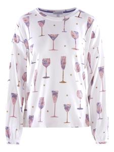 PJ Salvage Пижамная рубашка 'Wineful Life' в белом цвете