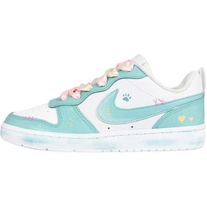 Nike Ботинки для скейтбординга Court Borough Heartbeat Teal Slip Resistant Abrasion Resistant низкие детские Green Unisex