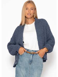 Открытый кардиган крупной вязки бежевого цвета SASSYCLASSY