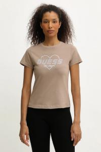 Хлопковая футболка NARCISO Guess, бежевый