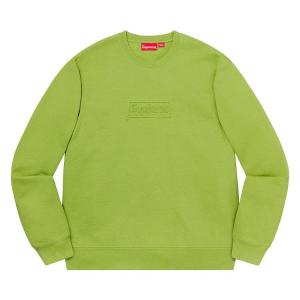 Толстовка Supreme Cutout Logo Crewneck 'Lime'
