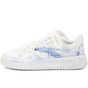 ANTA Женские скейтерские кросовки Relaxed Slip Resistant Abrasion Resistant Low top бело-голубые