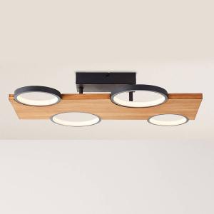 Потолочный светильник Brilliant Cheesy, железо / сосна - черный - количество языков пламени: 4