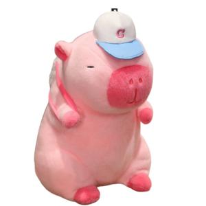 Плюшевая кукла Спортивная капибара Подушка-игрушка 38/48/58/70/110см высота Dolls and bears dance, розовый