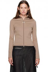 Courrèges Бежевая байкерская спортивная куртка