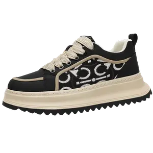 BOLE Скользоустойчивые, износостойкие, дышащие, легкие мужские скейтерские кеды лоу-топ черные, цвет Black