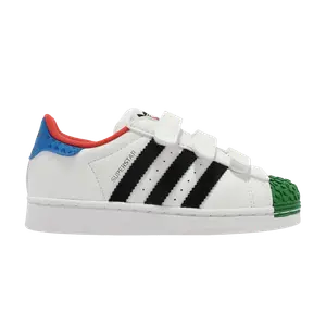 Кроссовки adidas LEGO x Superstar CF J 'White Yellow Green', белый