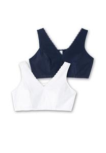 Бюстгальтер без косточек в форме бюстье, комплект из 2 шт., дышащий sheego, цвет Marine