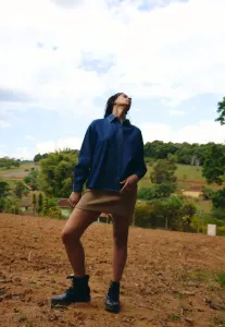 Блузка iharcher sh4 на пуговицах Ichi, Denim Authentic Blue