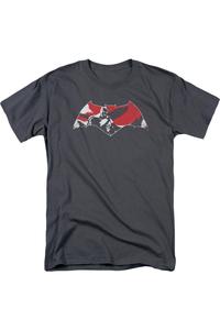 Футболка с коротким рукавом и логотипом Batman V Superman Armor Splatter для взрослых Gildan, цвет charcoal