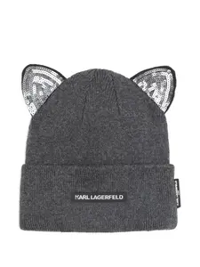 Шапка бини с ушками KARL LAGERFELD KIDS, серый
