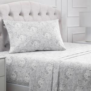 Mellanni Комплект постельного белья 3 предмета, размер Twin XL, гостиничного уровня, серый пейсли, мягкие, охлаждающие, устойчивые к смятию, выцветанию и пятнам