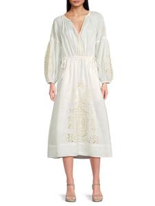 Платье-миди Schiffli со спущенными плечами A.L.C., белый