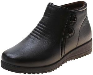 Женские комфортные ботильоны Ctreela с рифленой подошвой, зимние, на молнии, для прогулок, с мягкой подкладкой, модные, с противоскользящей подошвой, Black