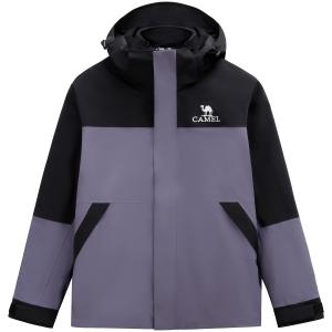 CAMEL Трехслойная флисовая подкладка Водонепроницаемая ветровка Дышащая Износостойкая Термоодежда Унисекс, Twilight Purple/Phantom Black
