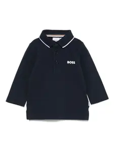 Рубашка поло из ткани пике BOSS Kidswear, синий