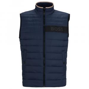 Водоотталкивающий жилет с 3D-логотипом на ленте BOSS, темно-синий