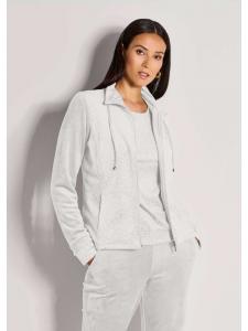 MADELEINE Пушистая велюровая куртка на молнии жемчужно-белого цвета