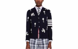 Кардиган Sky Icons 4 Bar THOM BROWNE, синий