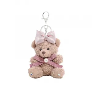 ZOCO Очаровательный розовый кулон с плюшевой куклой и бантом, высота 10см