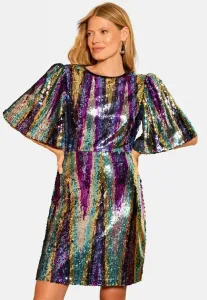 Коктейльное/Вечернее мини-платье с пайетками, прямого кроя, стандартного размера Love & Roses, Multi Chevron