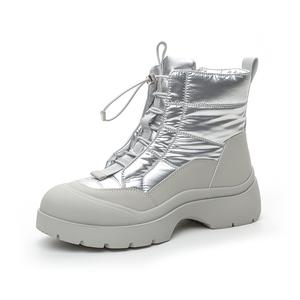 BENZI Теплые водонепроницаемые износостойкие утепленные нескользящие короткие зимние ботинки для женщин Silver, цвет Silver