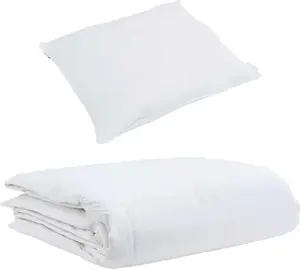Летнее одеяло с подушкой, 2 шт., белое пуховое перо vidaXL