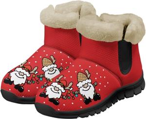 Зимние женские ботинки Jeiento для Рождества, комфортные снегоступы с противоскользящей подошвой и утолщением, Funny Christmas Santa