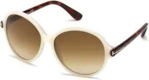 Солнцезащитные очки Tom Ford FT 0343 20F, цвет слоновая кость/другой/коричневый градиент