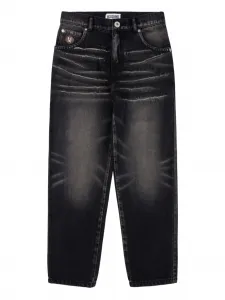 Широкие джинсы с эффектом потертости Moschino Kids, черный