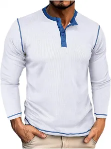 Футболка для тренировок мужская Henley с длинным рукавом