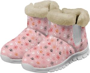 Женские зимние ботинки мягкие теплые с ворсом, накидные для ходьбы, бега и походов, пушистые, нескользящие, легкие ботинки для женщин, размеры США 6-12 Fuxowvby, Snowflake