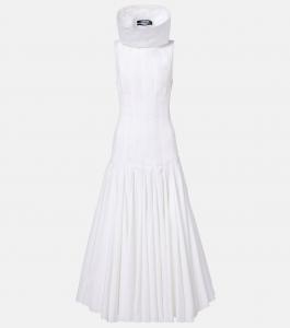 Платье миди из хлопкового поплина Triana Jacquemus, белый
