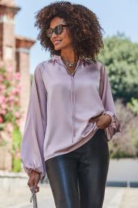 Блузка с рукавом блузоном Sosandar, розовый