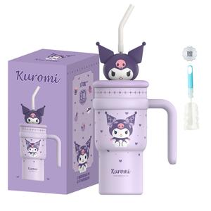 Термочашка Echos Hello Kitty из нержавеющей стали 316, большая вместимость 700 мл Sanrio, Kuromi Insulated Mug+Cup Brush